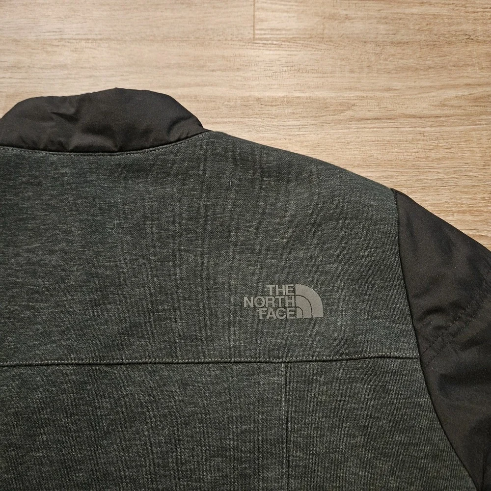 The North Face Insulated Bomber Jacket Gray Black Mens Large Full Zip Coat